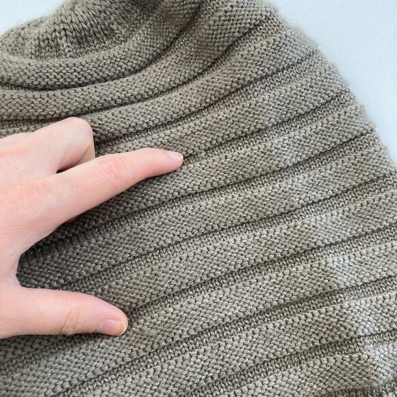 Portolano One Size Wool Blend Chunky Knit Oatmeal Tan Slouchy Beanie Winter Hat - Picture 4 of 9